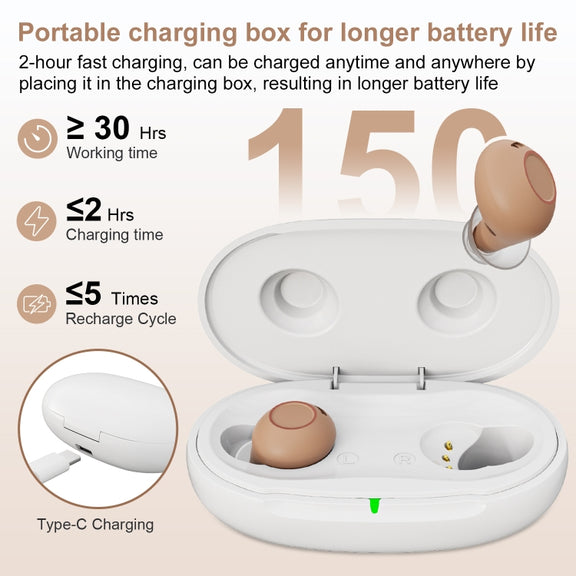 Z-26D1 Digital DSP In-ear TWS Invisible Hearing Aid Rechargeable Touch Control Sound Amplifier(Skin Color)
