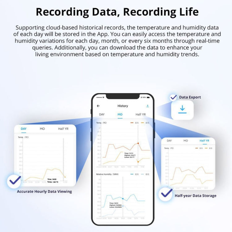 Sonoff SNZB-02P Wireless Temperature And Humidity Sensor Detector Smart Home - Smart Switch by Sonoff | Online Shopping South Africa | PMC TechLife | Buy Now Pay Later Mobicred