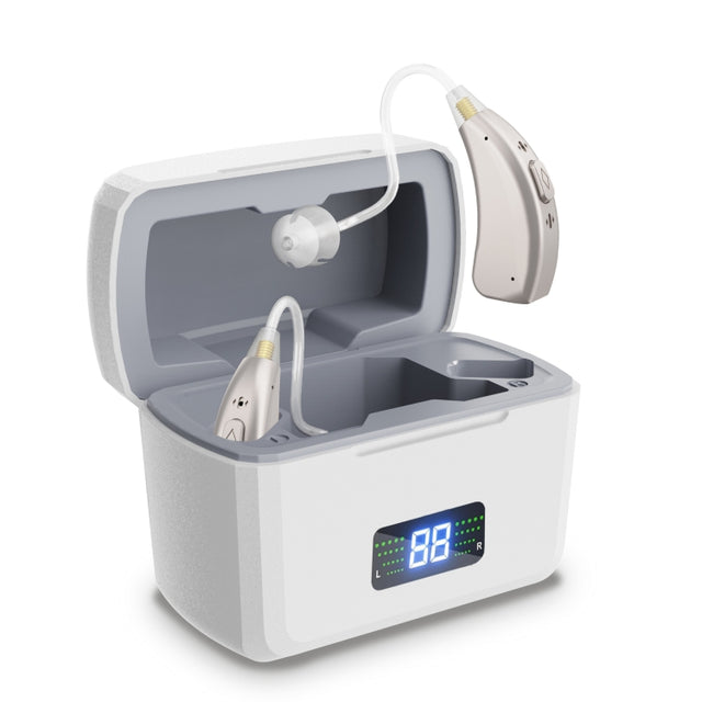 Z-126  Rechargeable Digital Display Hearing Aid Ear-hanging Sound Amplifier(Silver)