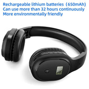 A8 Charging Version Portable Digital Display FM Headphone(Black)