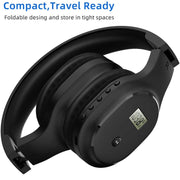 A8 Charging Version Portable Digital Display FM Headphone(Black)