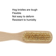 Double-Sided Foot Grinder Pig Bristle Brush Wooden Cleaning Massage Small Brush(Original Color)