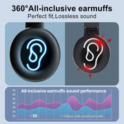X5 Portable Digital Display Folding Headset FM Radio Headphones, Color: Charging Black