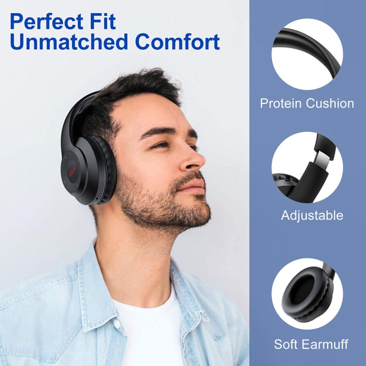 X5 Portable Digital Display Folding Headset FM Radio Headphones, Color: Charging White