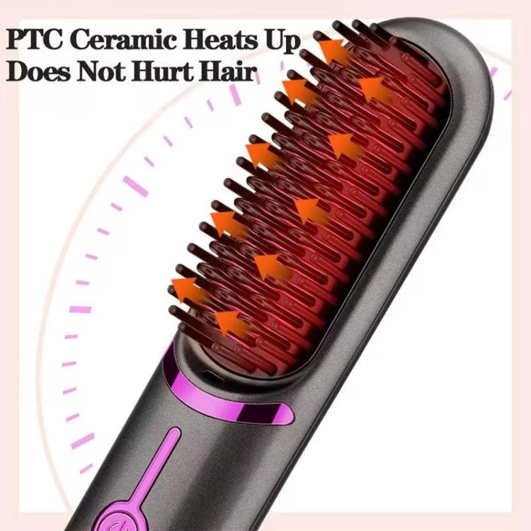 Wireless Hair Straightening Comb USB Charging Curling Iron(Black) - free shipping - PMC TechLife - Order now!