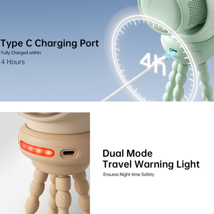 JisuLife Stroller Fan Life2S High Speed Energy Saving Stroller Mini Fan Octopus Bladeless Swingable Head Air Purifying Fan(Mint Green) - free shipping - PMC TechLife - Order now!