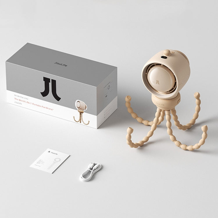 JisuLife Stroller Fan Life2S High Speed Energy Saving Stroller Mini Fan Octopus Bladeless Swingable Head Air Purifying Fan(Brown) - free shipping - PMC TechLife - Order now!