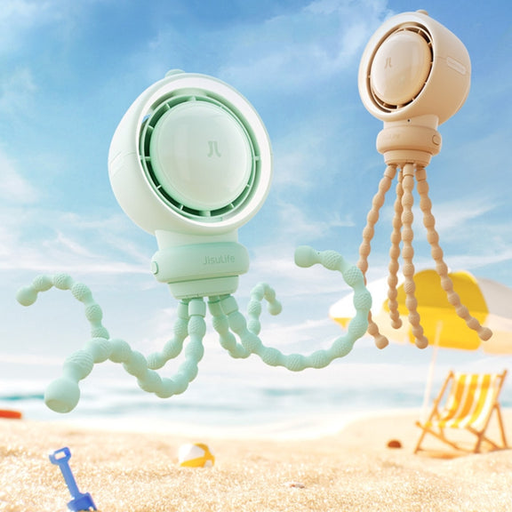 JisuLife Stroller Fan Life2S High Speed Energy Saving Stroller Mini Fan Octopus Bladeless Swingable Head Air Purifying Fan(Mint Green)