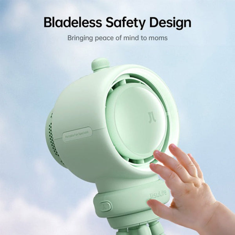 JisuLife Stroller Fan Life2S High Speed Energy Saving Stroller Mini Fan Octopus Bladeless Swingable Head Air Purifying Fan(Mint Green)