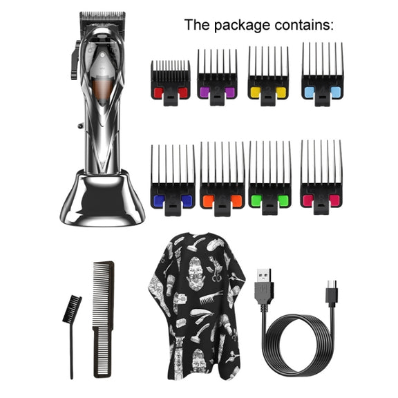 Rechargeable Magnetic Suspension High-speed Electric Hair Clipper(Silver)