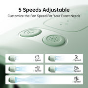 JisuLife Stroller Fan Life2 Stroller Octopus Fan High Speed Portable Desktop Clip Fan(Mint Green)
