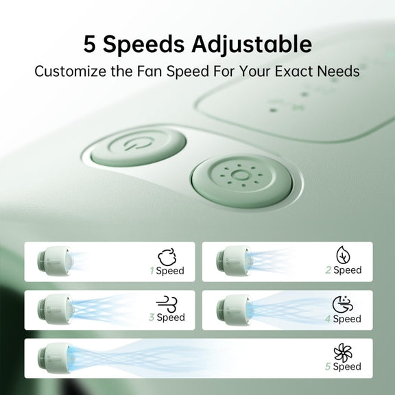 JisuLife Stroller Fan Life2 Stroller Octopus Fan High Speed Portable Desktop Clip Fan(Mint Green)