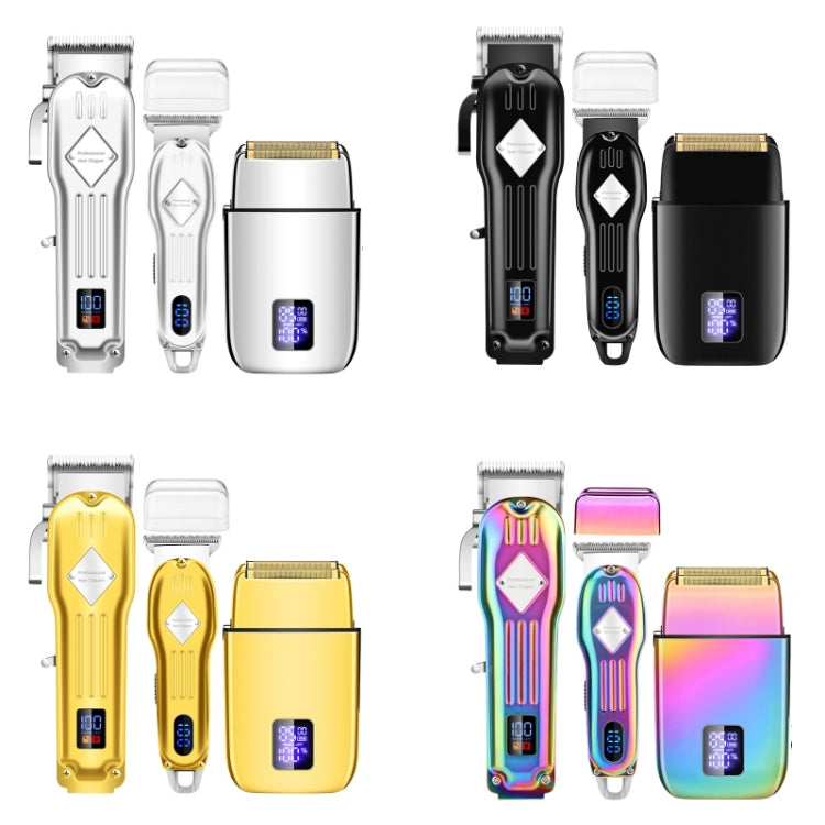 3pcs /Set Men Home Hair Salon High-power Hair Clipper(Gold) - free shipping - PMC TechLife - Order now!