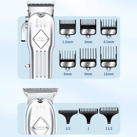 3pcs /Set Men Home Hair Salon High-power Hair Clipper(Colorful)
