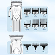 3pcs /Set Men Home Hair Salon High-power Hair Clipper(Black)