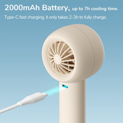 JisuLife FA42 Handheld Portable Small Rechargeable Turbo Fan, Color: White 2000mAh - free shipping - PMC Jewellery - Order now!
