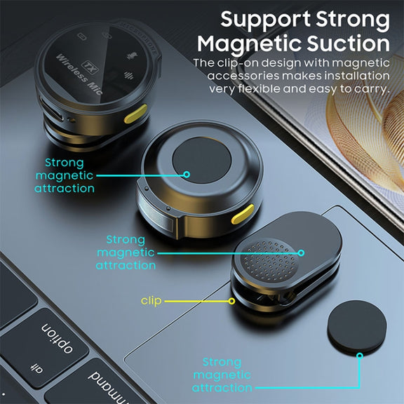 J6 Smart Digital Display Noise Reduction Magnetic Wireless Collar Microphone, Spec: 8 Pin