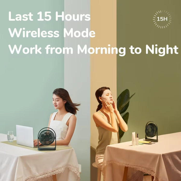 JisuLife FA19 4000mAh Wireless Rechargeable Desktop Mini Fan Silent Portable Fan(White) - free shipping - PMC Jewellery - Order now!