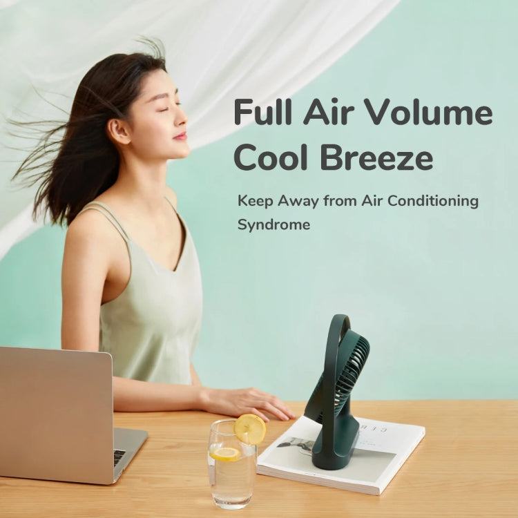 JisuLife FA19 4000mAh Wireless Rechargeable Desktop Mini Fan Silent Portable Fan(White) - free shipping - PMC Jewellery - Order now!