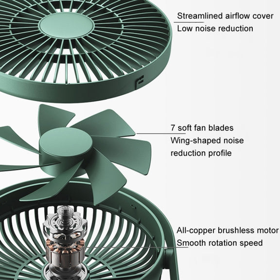 JisuLife FA19 4000mAh Wireless Rechargeable Desktop Mini Fan Silent Portable Fan(White)