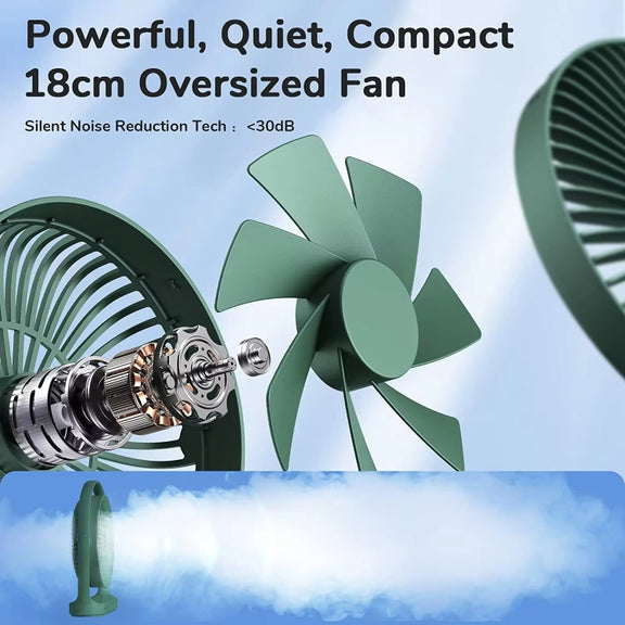 JisuLife FA19 4000mAh Wireless Rechargeable Desktop Mini Fan Silent Portable Fan(White)