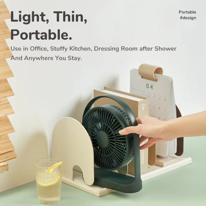 JisuLife FA19 4000mAh Wireless Rechargeable Desktop Mini Fan Silent Portable Fan(White) - free shipping - PMC Jewellery - Order now!