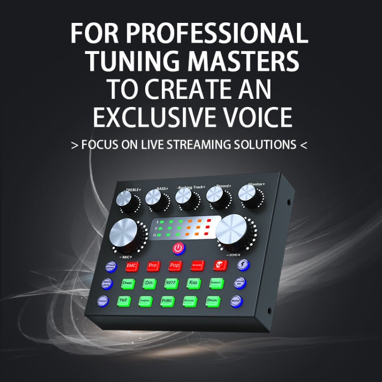 V8S Audio Mixer Live Voice Changer External Sound Card, Color: Gold Cantilever+Lamp