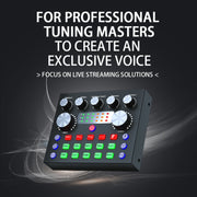 V8S Audio Mixer Live Voice Changer External Sound Card, Color: Black