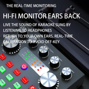 V8S Audio Mixer Live Voice Changer External Sound Card, Color: Black