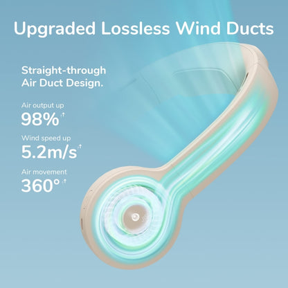 JisuLife FA31 USB Rechargeable Hanging Neck Mini Fan Bladeless Cooling Outdoor High Wind Power Electric Fan(Mint Green) - free shipping - PMC Jewellery - Order now!