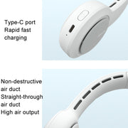 JisuLife FA31 USB Rechargeable Hanging Neck Mini Fan Bladeless Cooling Outdoor High Wind Power Electric Fan(Mint Green)
