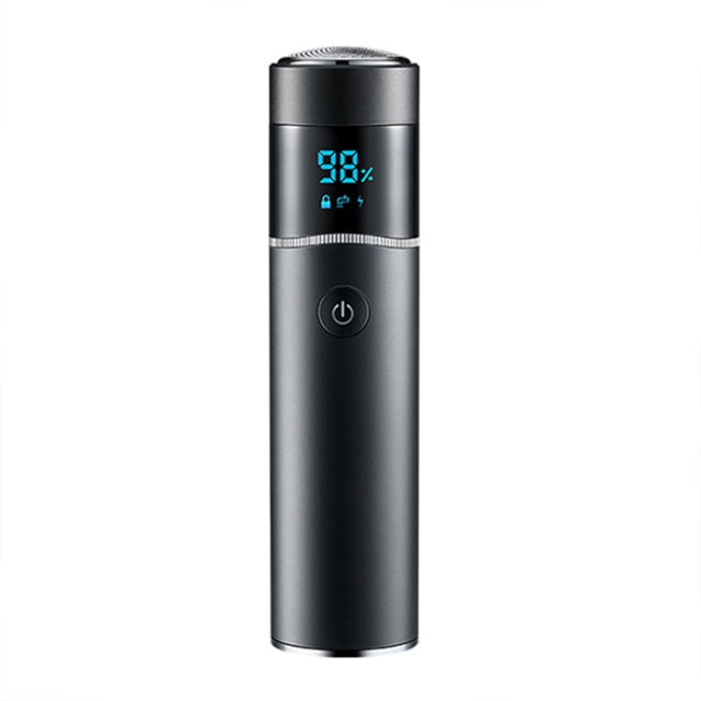 S-1090 IPX7 Water-resistant 8D Portable LED Digital Display Round Electric Shaver(Black)