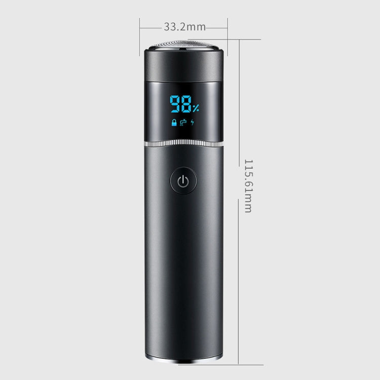 S-1090 IPX7 Waterproof 8D Portable LED Digital Display Round Electric Shaver(Green) - Electric Shavers by PMC TechLife | Online Shopping South Africa | PMC TechLife | Buy Now Pay Later Mobicred
