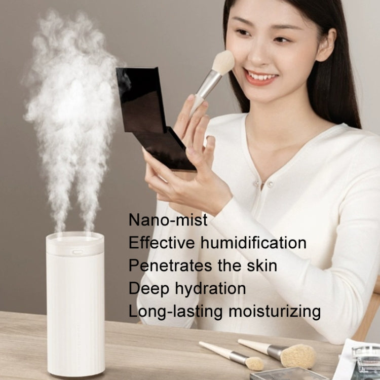 JisuLife HU16 Desktop Dual Mist Ports Humidifier, Color: White Plug-in