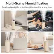JisuLife HU16 Desktop Dual Mist Ports Humidifier, Color: White Plug-in