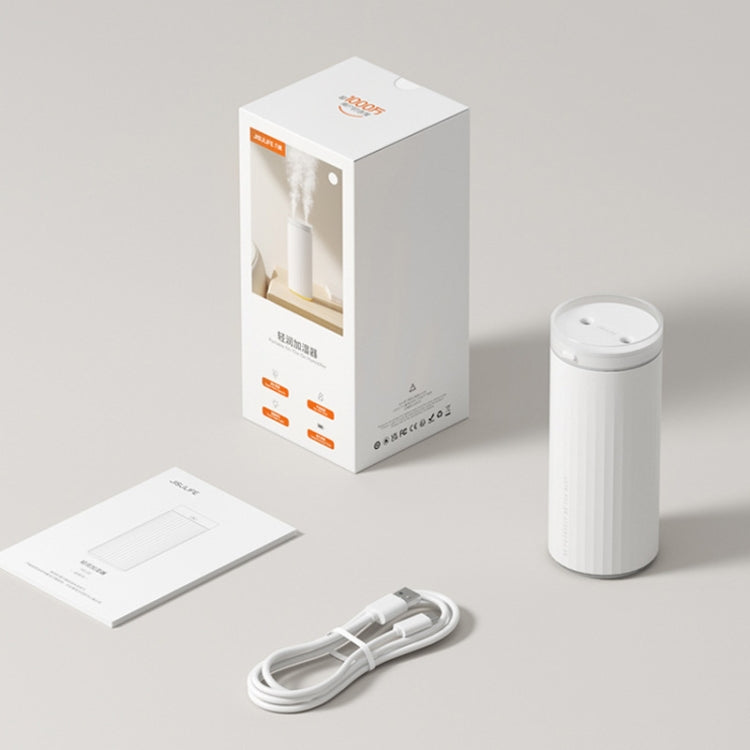 JisuLife HU16 Desktop Dual Mist Ports Humidifier, Color: White Plug-in