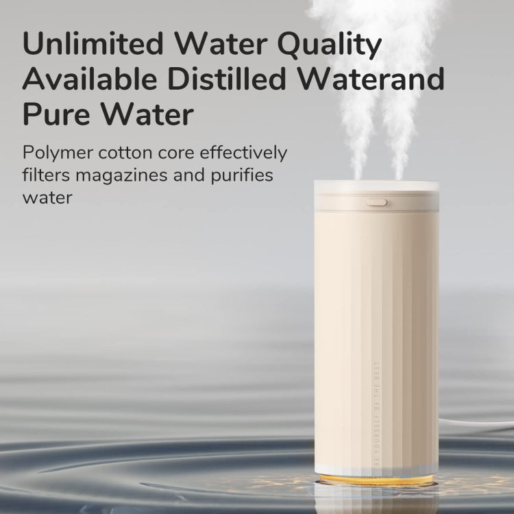 JisuLife HU16 Desktop Dual Mist Ports Humidifier, Color: White Plug-in