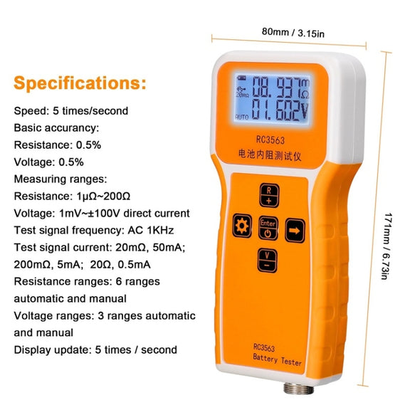 High-Precision Battery Voltage Internal Resistance Tester, Specifications: Host+Probe+Clip+Clamp