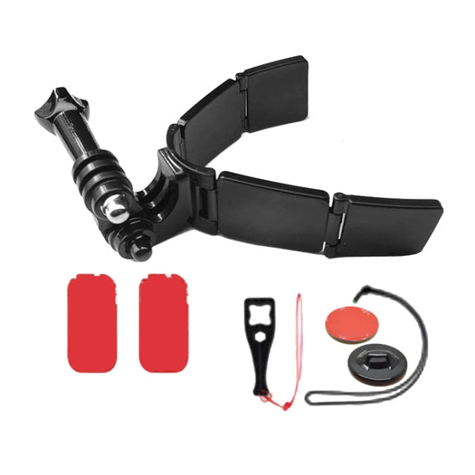 TUYU Motorcycle Integrated Hinged Helmet Chin Sports Camera Mounting Bracket, Style: With 2 Stickers - free shipping - PMC Jewellery - Order now!