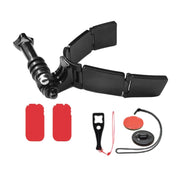 TUYU Motorcycle Integrated Hinged Helmet Chin Sports Camera Mounting Bracket, Style: With 2 Stickers