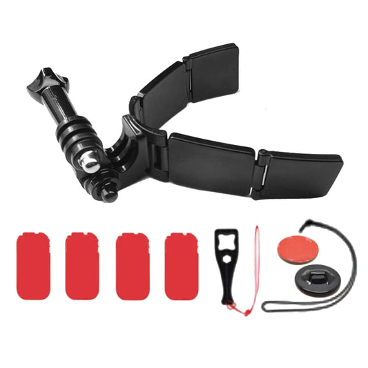 TUYU Motorcycle Integrated Hinged Helmet Chin Sports Camera Mounting Bracket, Style: With 4 Stickers - free shipping - PMC Jewellery - Order now!