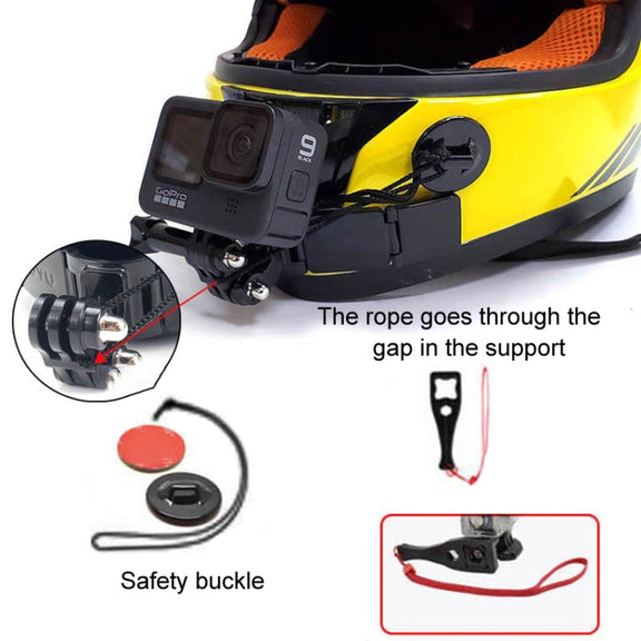 TUYU Motorcycle Integrated Hinged Helmet Chin Sports Camera Mounting Bracket, Style: With 2 Stickers
