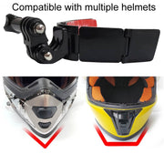 TUYU Motorcycle Integrated Hinged Helmet Chin Sports Camera Mounting Bracket, Style: With 4 Stickers