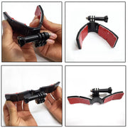 TUYU Motorcycle Integrated Hinged Helmet Chin Sports Camera Mounting Bracket, Style: With 4 Stickers
