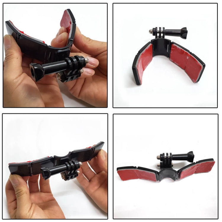 TUYU Motorcycle Integrated Hinged Helmet Chin Sports Camera Mounting Bracket, Style: With 4 Stickers