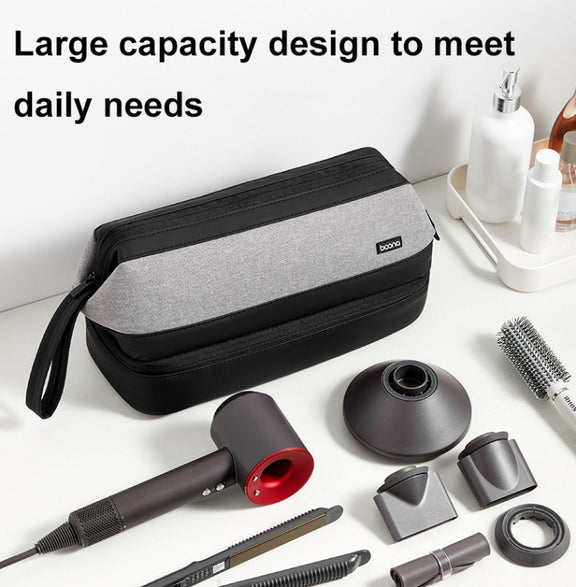 For Dyson Baona BN-DS005 Large-capacity Double-layer Hair Dryer Curling Iron Storage Bag(Black)