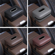 Car Seat Armrest Tissue Box Sun Visor Seat Back Hanging Paper Bag(Gray)