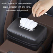 Car Seat Armrest Tissue Box Sun Visor Seat Back Hanging Paper Bag(Gray)