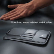 Car Sun Visor Card Glasses Holder Zipper Storage Bag(Red)