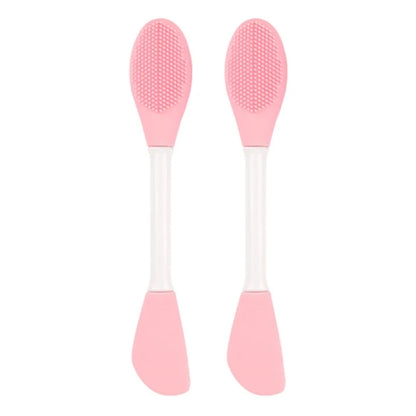 2pcs Dual Head Silicone Face Mask Brush Face Cleansing Massage Brush Mud Mask Applicator(Pink) - free shipping - PMC Jewellery - Order now!